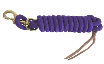 AJ Tack Purple 9 Foot Nylon Lead Rope with Leather Popper