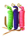 AJ Tack Set of 3 Lead Ropes with Leather Popper - Pink, Purple, and Lime Green
