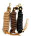 AJ Tack Set of 3 Lead Ropes with Leather Popper - Tan, Brown, and Black