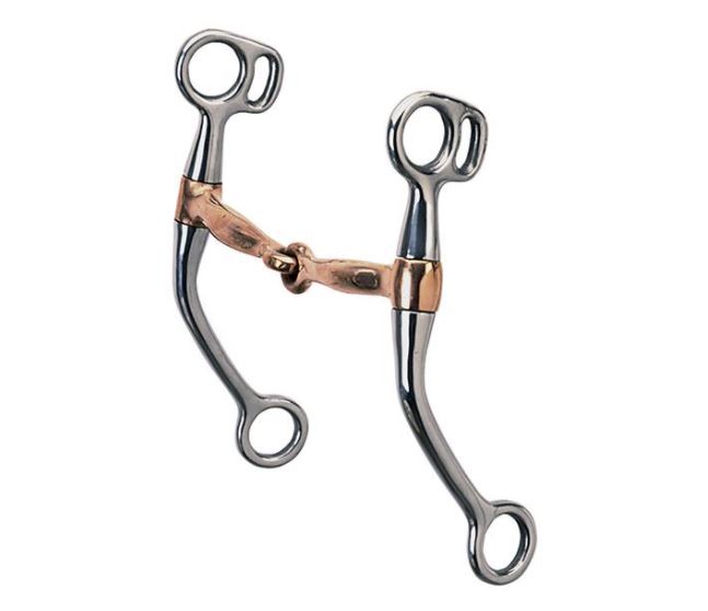 Weaver Tom Thumb Snaffle Bit, 5" Copper Plated Mouth, Chrome Plated