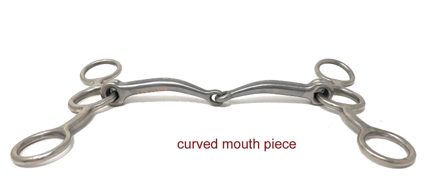 AJ Tack Stainless Steel Jr. Cowhorse Smooth Snaffle Gag Bit