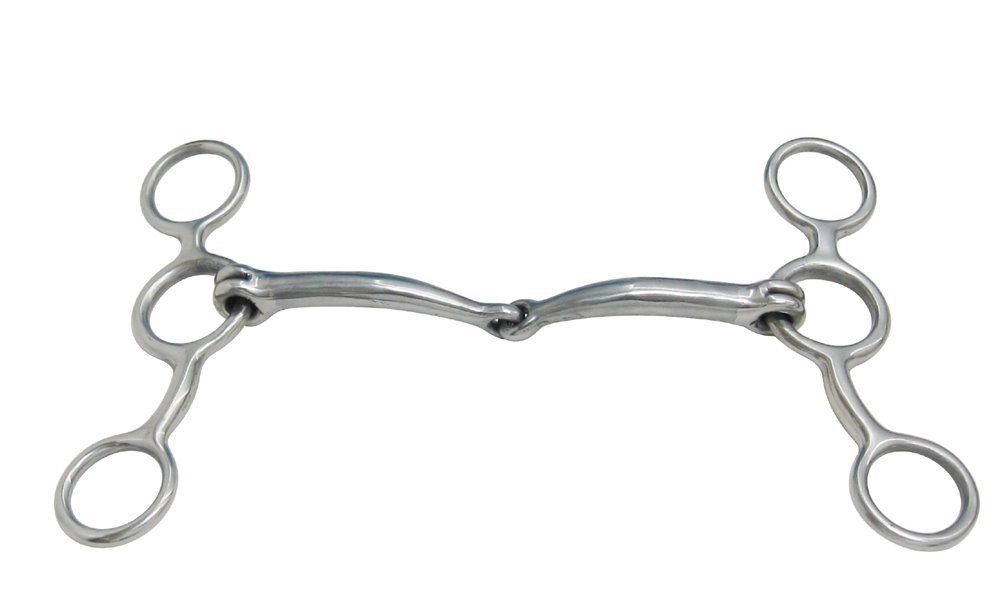 AJ Tack Stainless Steel Jr. Cowhorse Smooth Snaffle Gag Bit