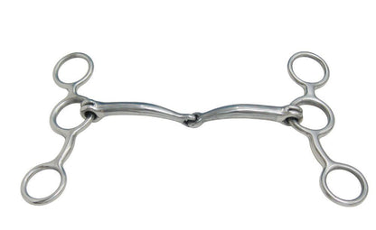 AJ Tack Stainless Steel Jr. Cowhorse Smooth Snaffle Gag Bit