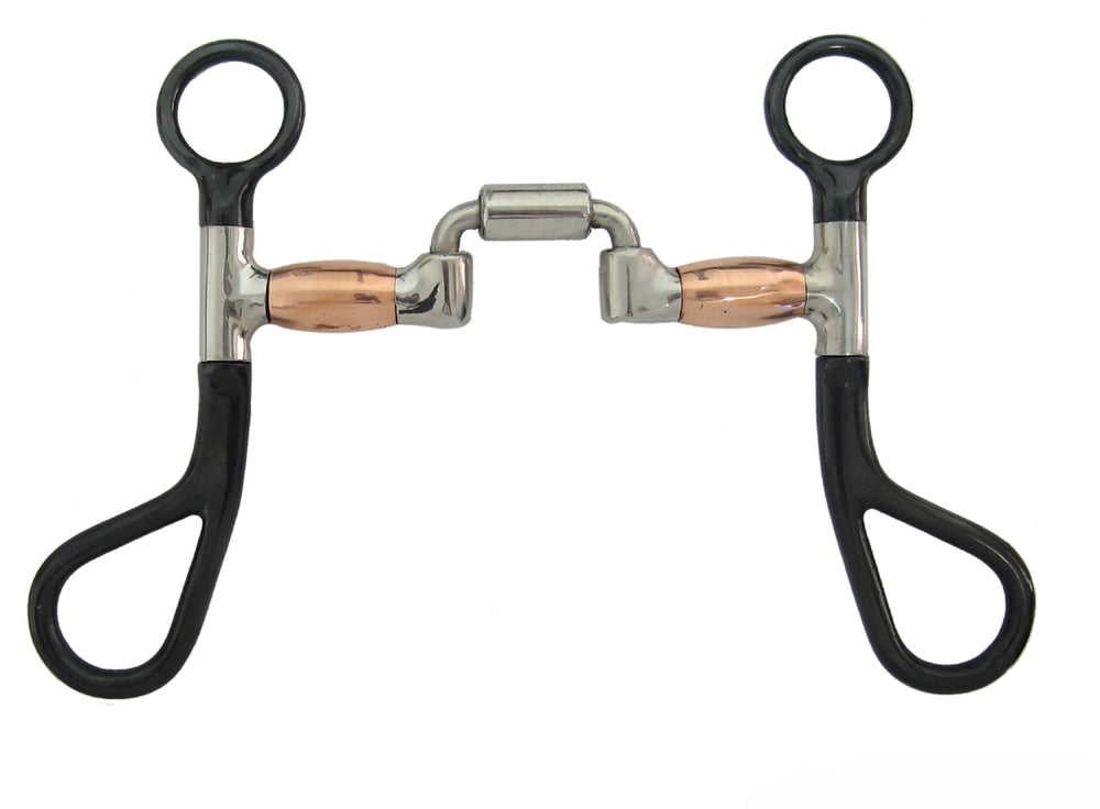 AJ Tack Square Port Correctional Bit with Copper Rollers