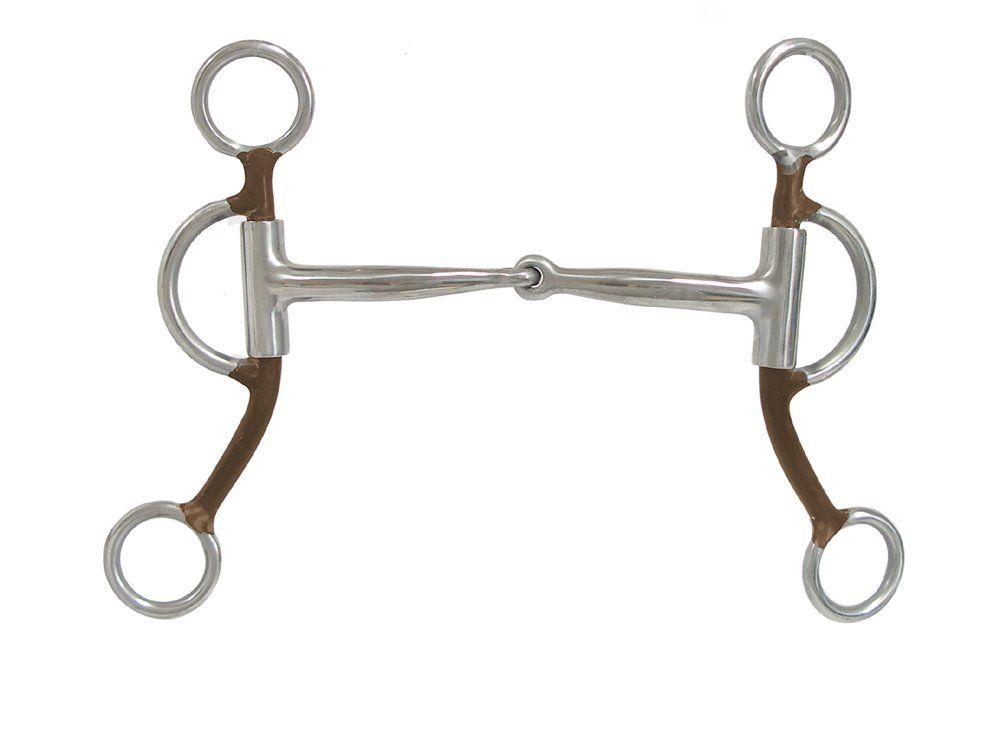 AJ Tack Horse Reiner Training Bit Short Shank Sweet Iron Snaffle with Copper Inlay