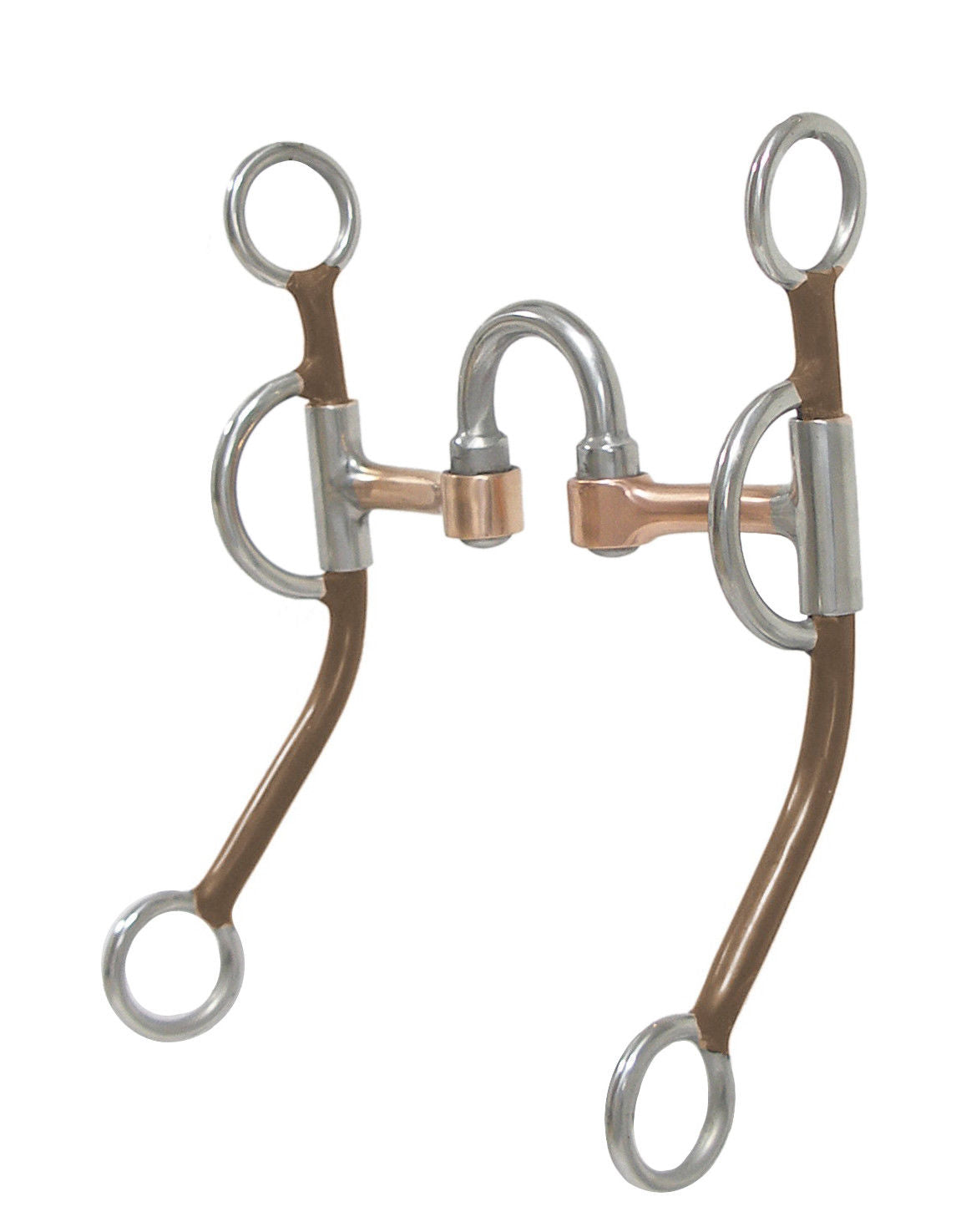 AJ Tack Horse Reiner Correction Bit 5" Mouth Swivel Port Copper Bars Long Cheeks