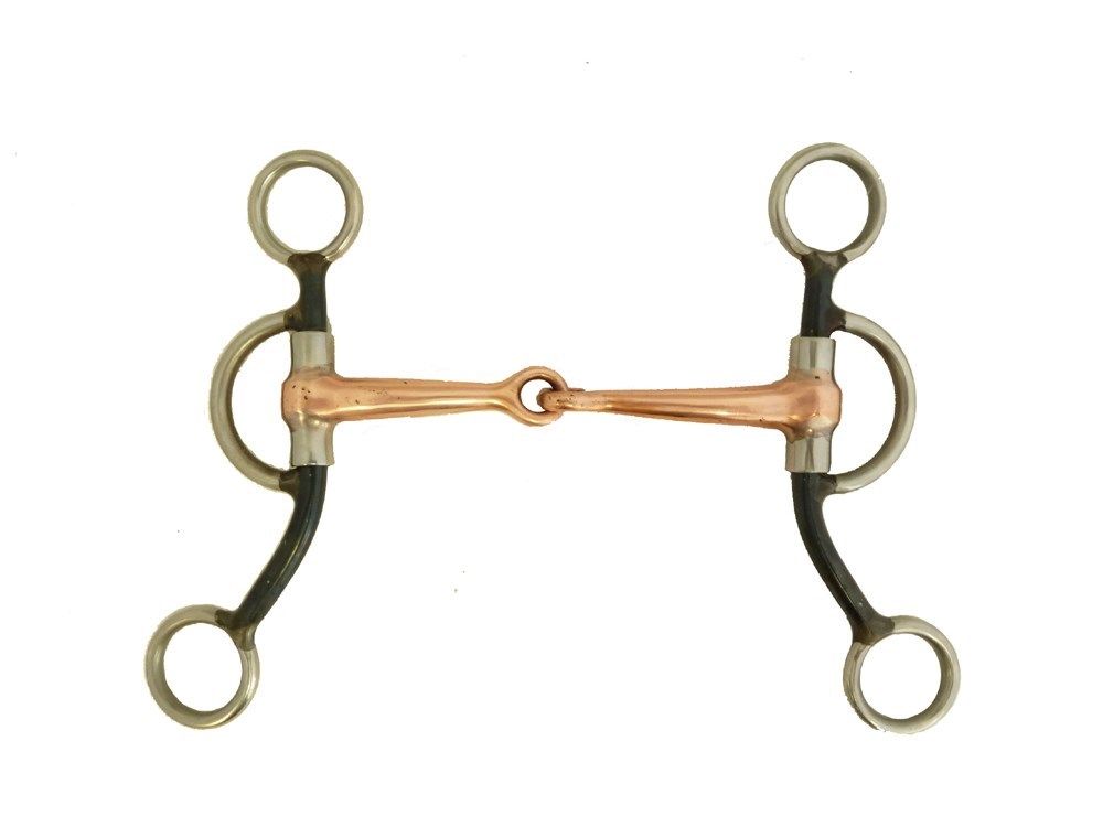 AJ Tack Short Shank Copper Mouth Smooth Snaffle Bit