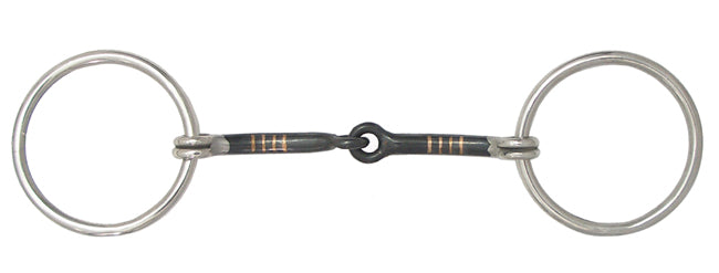 AJ Tack Loose Ring Snaffle Bit with Copper Inlays