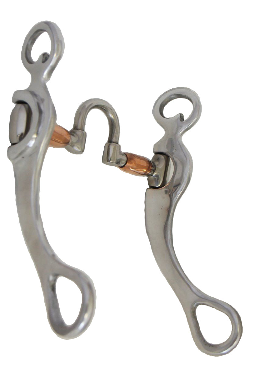 AJ Tack Aluminum Cheeks Horse Correction Port Bit Center Swivel with Copper Rollers