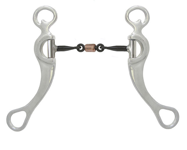 AJ Tack Aluminum Horse Bit Three Piece Snaffle Copper Roller