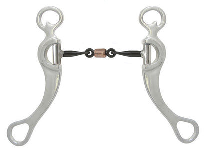 AJ Tack Aluminum Horse Bit Three Piece Snaffle Copper Roller