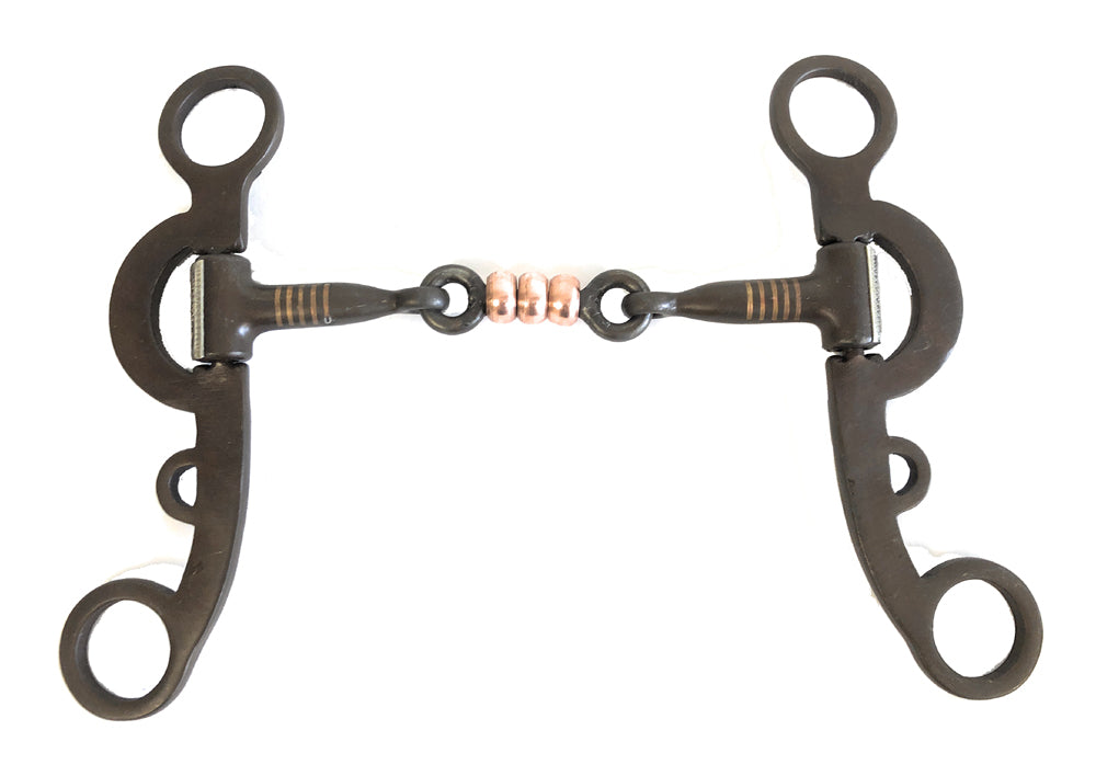 Les Vogt Performax Argentine Copper Roller Dogbone Snaffle Bit # 5021-10X-GS Les Vogt Performax Argentine Copper Roller Dogbone Snaffle Bit # 5021-10X-GS