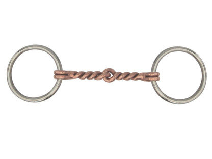 AJ Tack Loose Ring Sweet Iron Twisted Copper Snaffle Bit - Mini/Pony
