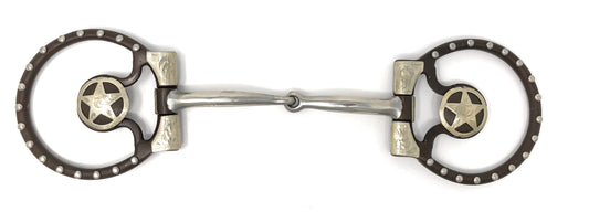 AJ Tack Offset Dee Ring Snaffle Bit with Star Concho