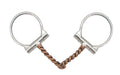 AJ Tack Offset Stainless Steel Butted Dee Horse Bit 5" Curved Twist Wire Copper Mouth