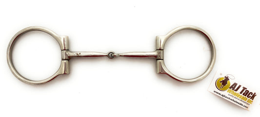 AJ Tack Offset Dee Ring Horse Snaffle Bit Sweet Iron Copper Inlay