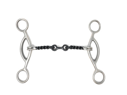 AJ Tack American Sliding Gag Bit Three Piece Dog Bone Snaffle