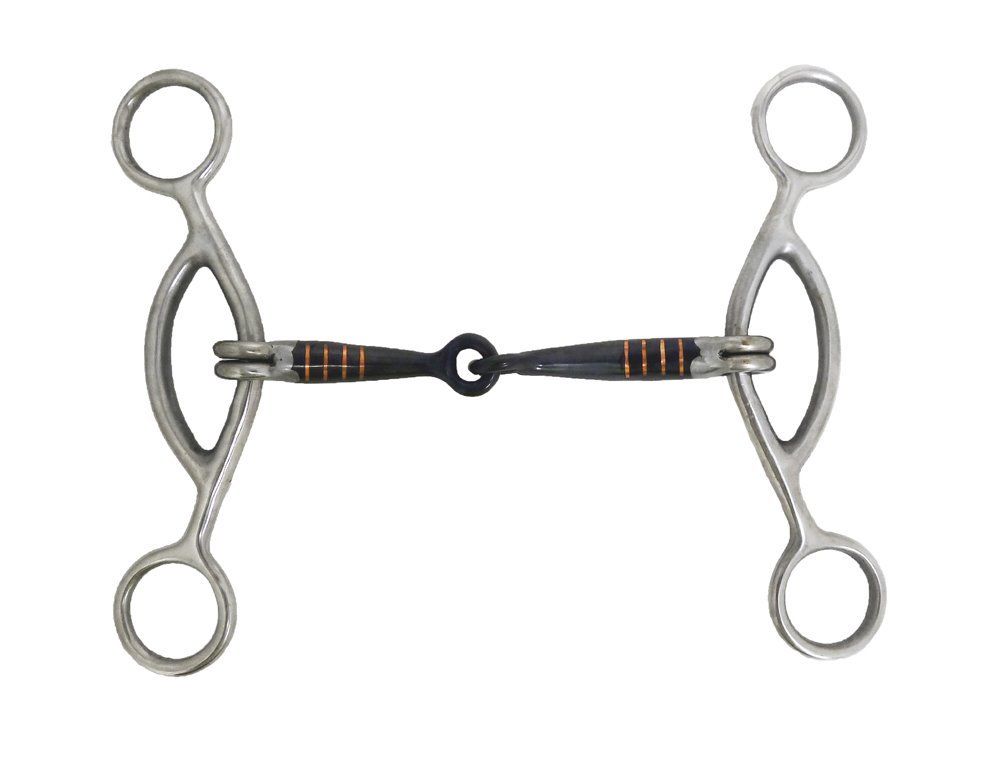 AJ Tack American Sliding Gag Horse Bit Sweet Iron Snaffle Mouth Copper Inlay