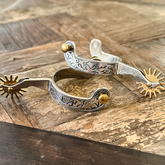 Mens Gal Leg Engraved Spurs