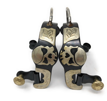 AJ Tack Antique Brown Pirate Skull Bumper Spurs - Ladies