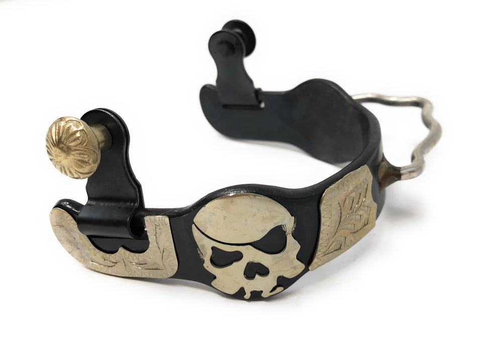 AJ Tack Antique Brown Pirate Skull Bumper Spurs - Ladies