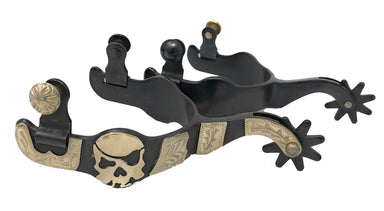 AJ Tack Antique Brown Pirate Skull Spurs - Mens