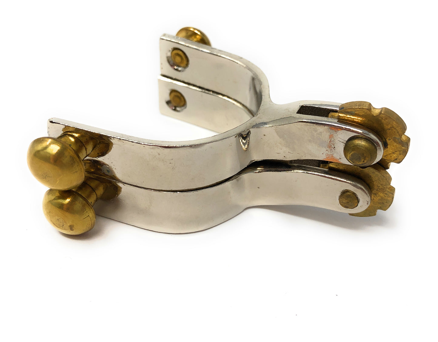 AJ Tack Baby Toddler Western Outfit Boot Nickle Plated Spurs Brass Button Rosebud Rowel