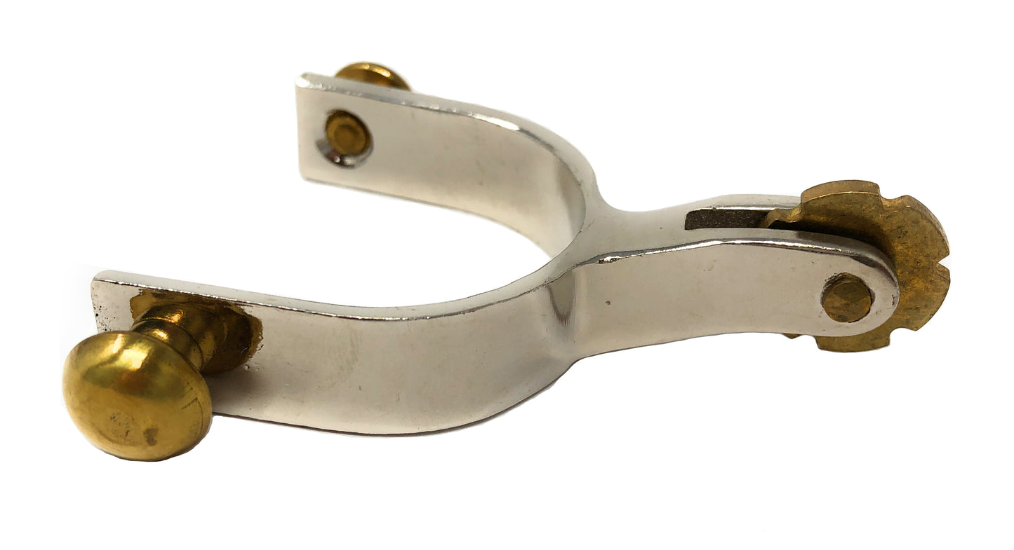 AJ Tack Baby Toddler Western Outfit Boot Nickle Plated Spurs Brass Button Rosebud Rowel