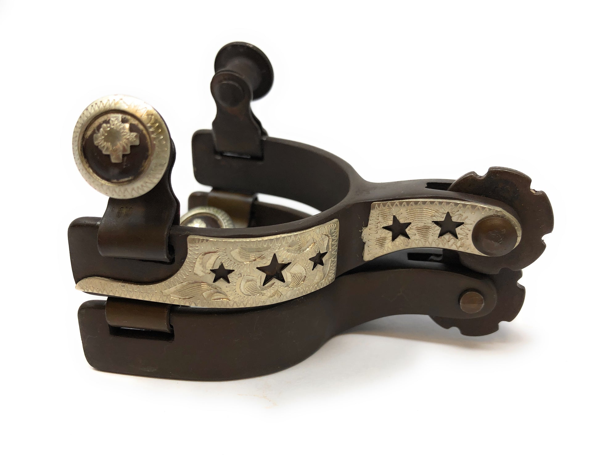AJ Tack Infant Antique Brown Stars Cutout Spurs