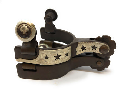 AJ Tack Infant Antique Brown Stars Cutout Spurs