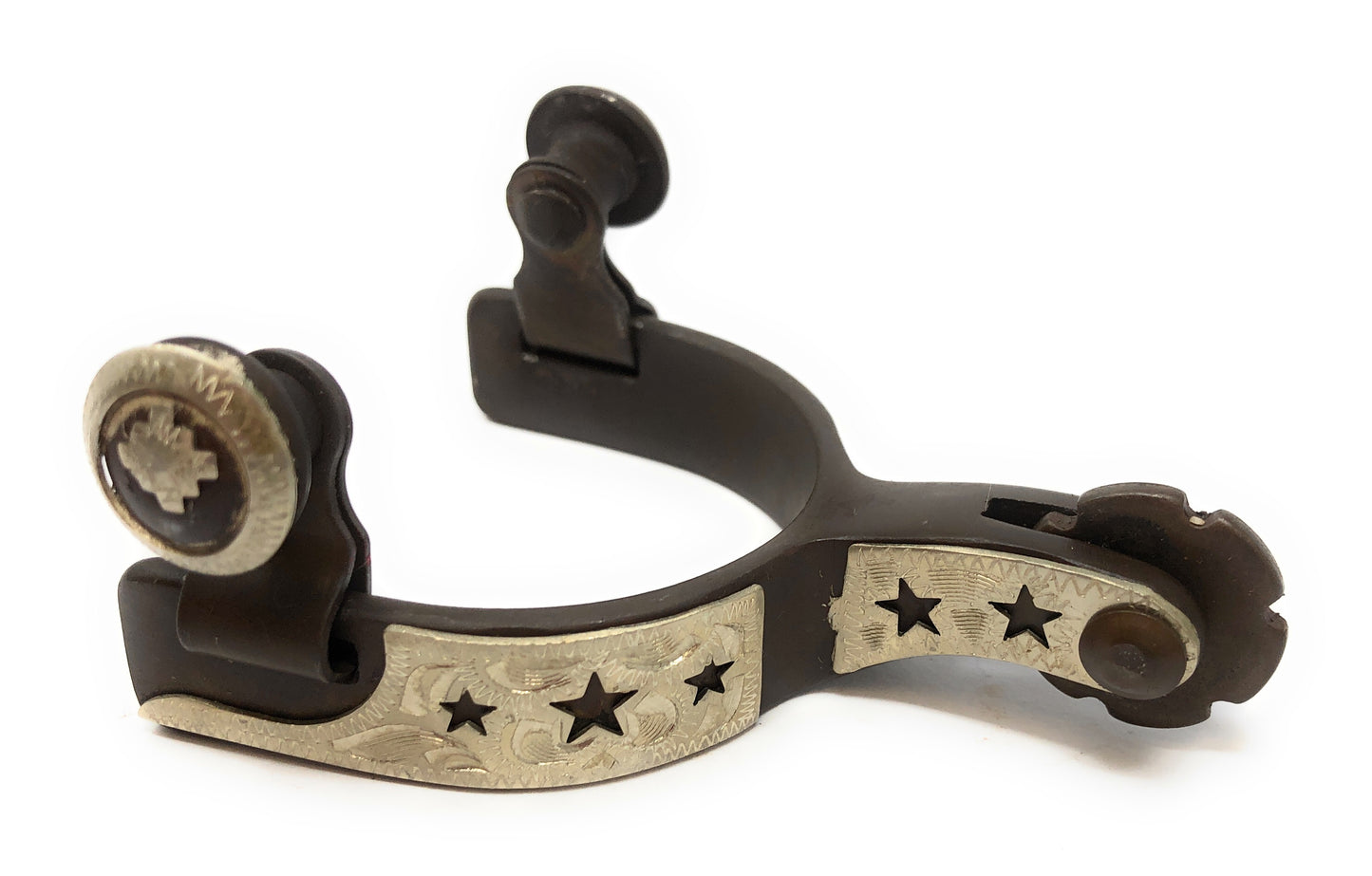 AJ Tack Infant Antique Brown Stars Cutout Spurs