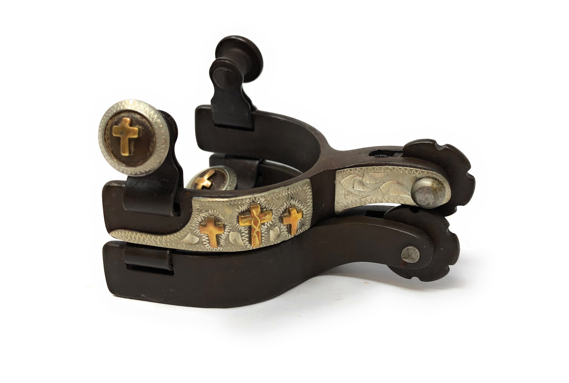 AJ Tack Infant Antique Brown Three Cross Spurs