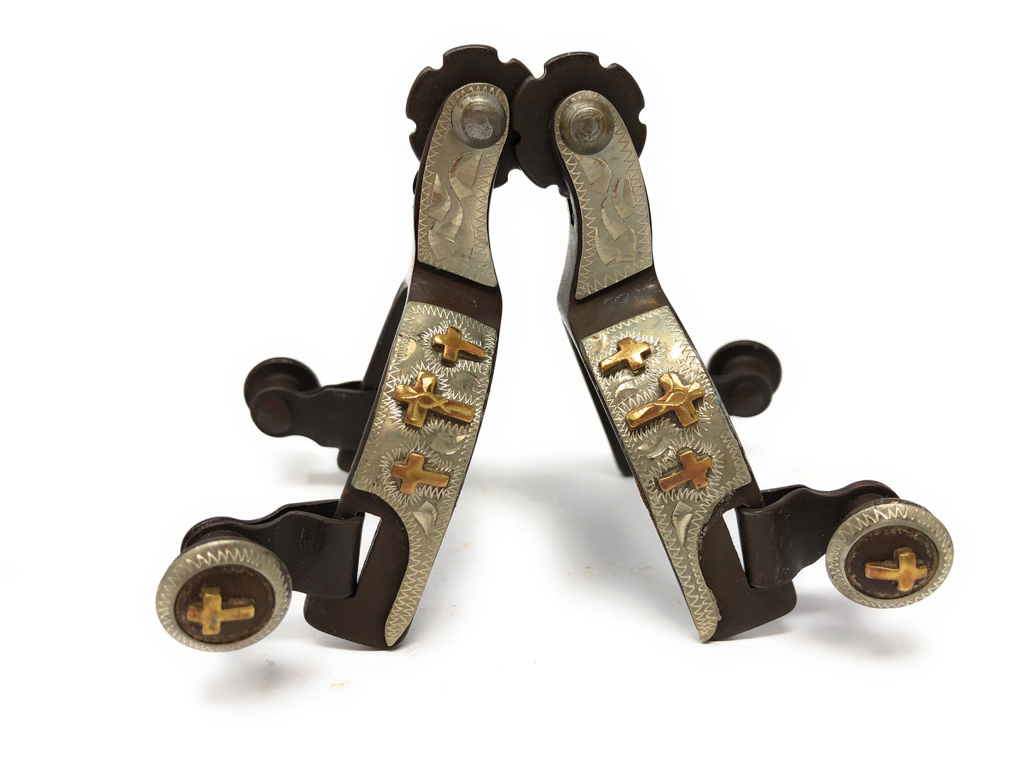 AJ Tack Infant Antique Brown Three Cross Spurs