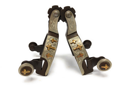 AJ Tack Infant Antique Brown Three Cross Spurs