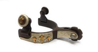 AJ Tack Infant Antique Brown Three Cross Spurs