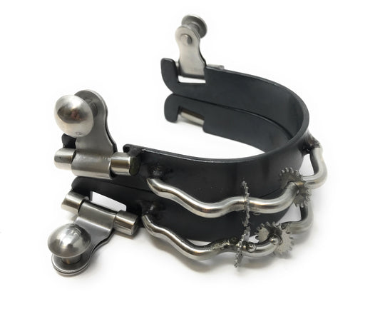 AJ Tack Black Bumper Spurs with Rowels - Mens