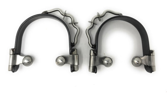 AJ Tack Black Bumper Spurs with Rowels - Mens