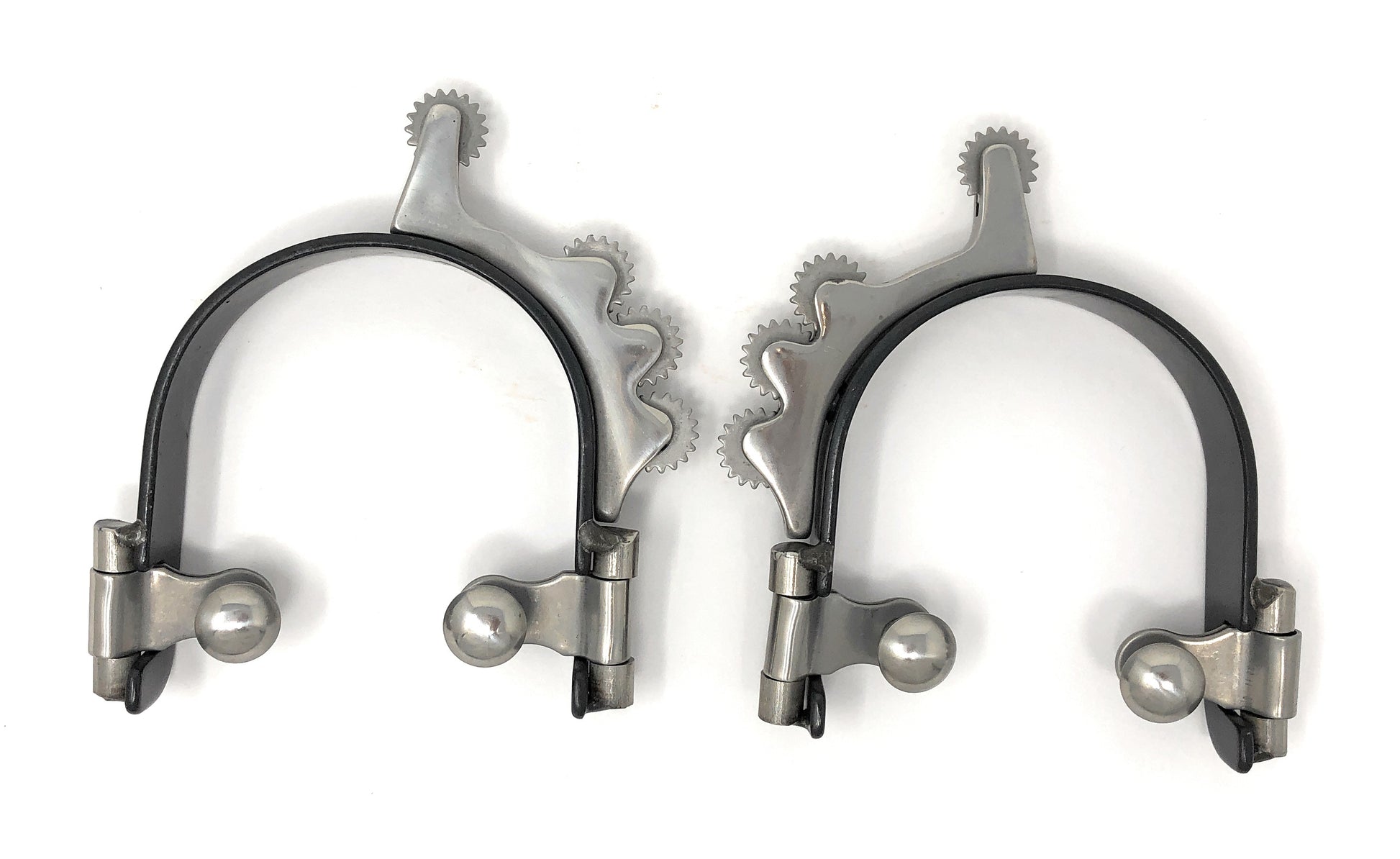 AJ Tack Black Horizontal Rowels Bumper Spurs - Ladies