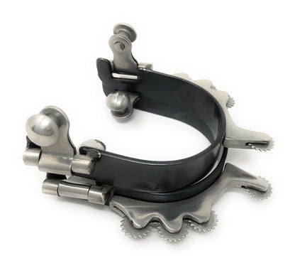 AJ Tack Black Horizontal Rowels Bumper Spurs - Ladies