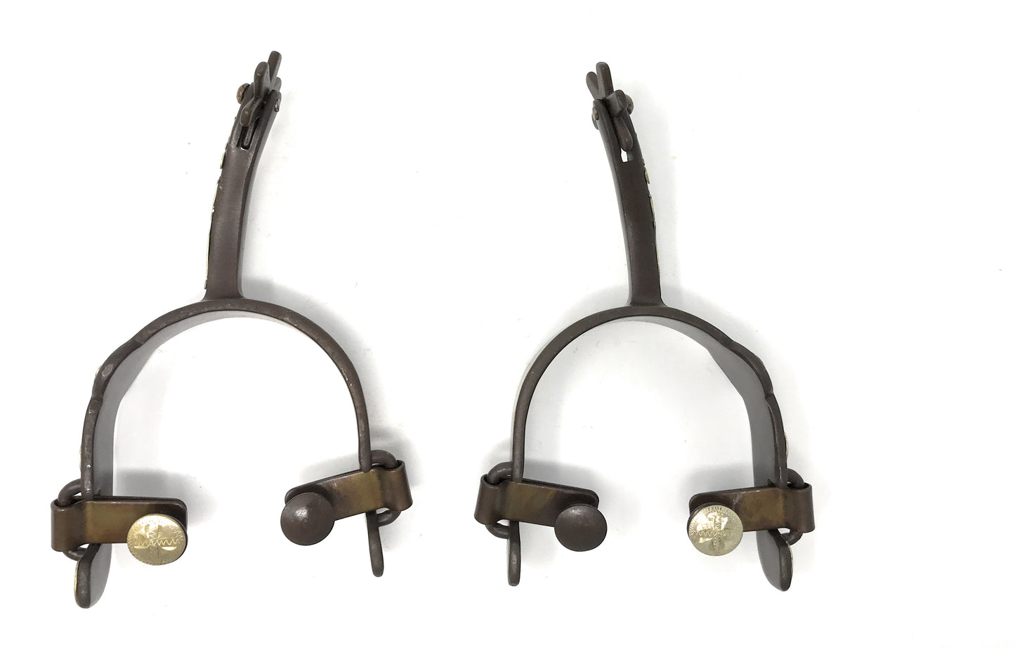 AJ Tack Antique Brown Cross Offset Spurs - Mens