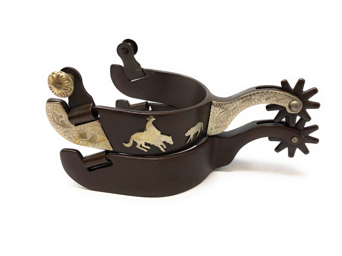 AJ Tack Antique Brown Cutting Horse Spurs Mens