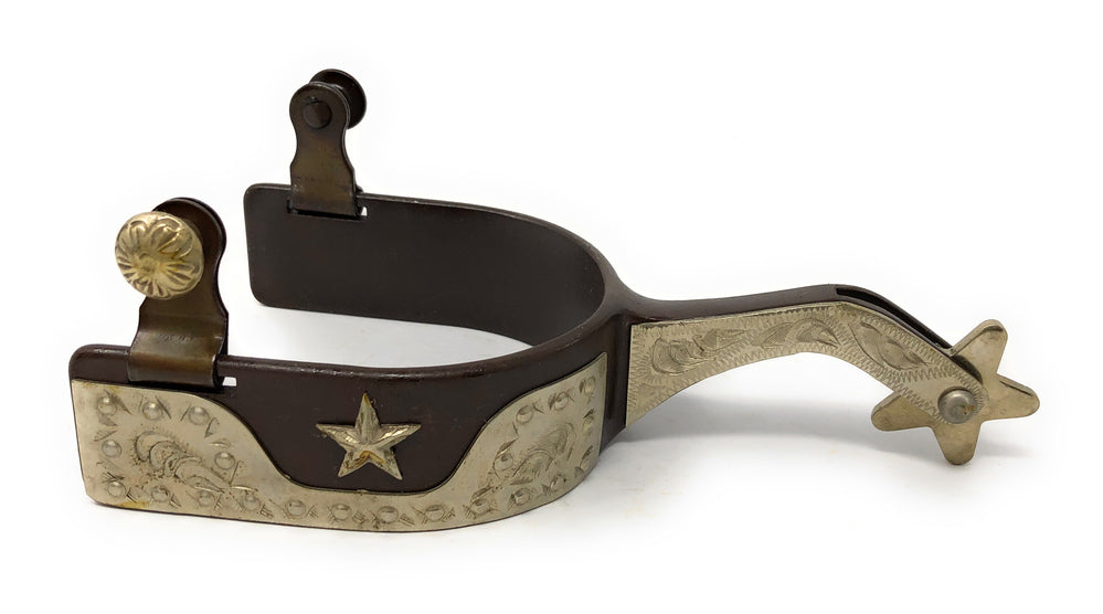 AJ Tack Antique Brown Star and Dots Spurs - Mens