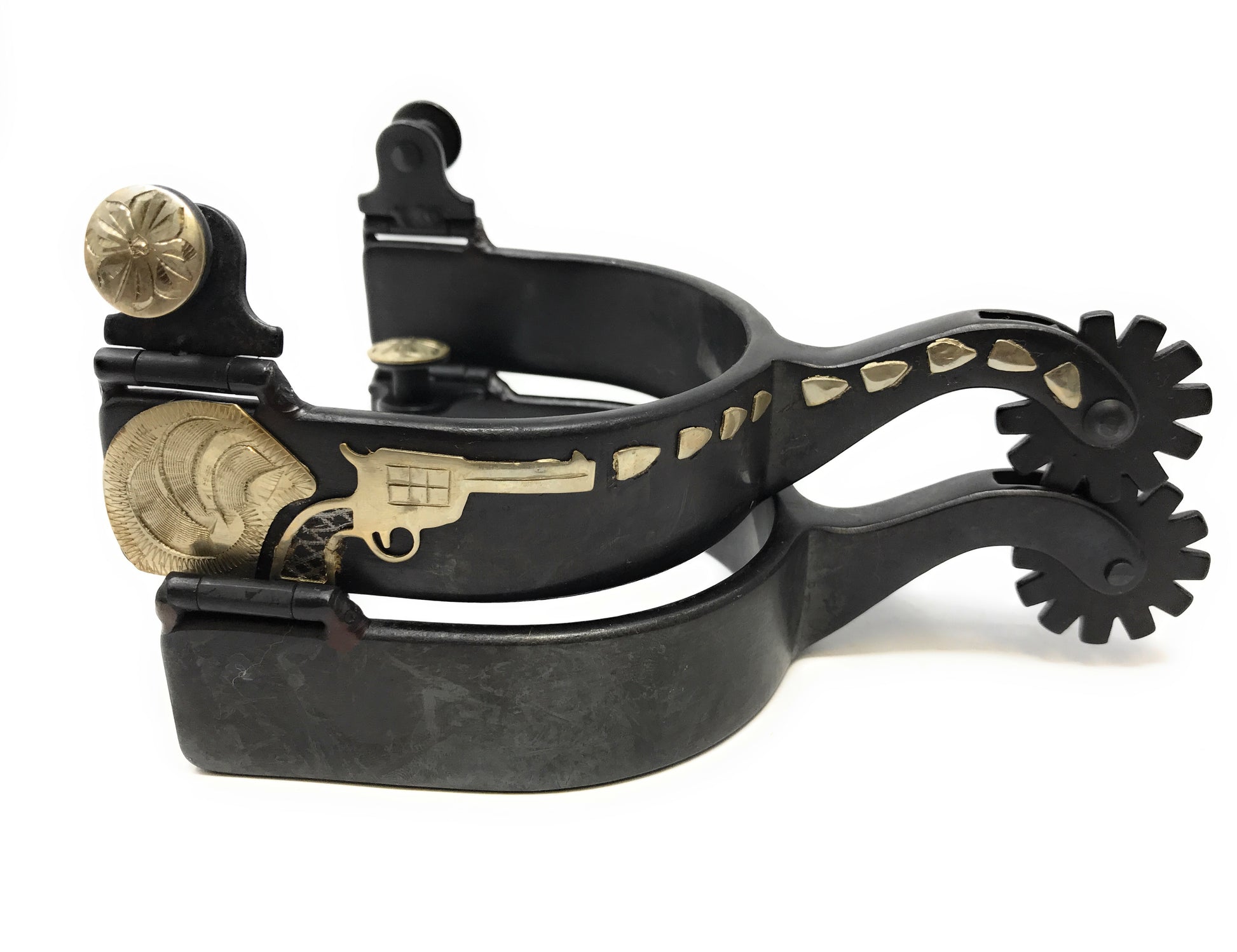 AJ TAck Antique Brown Revolver Spurs - Mens