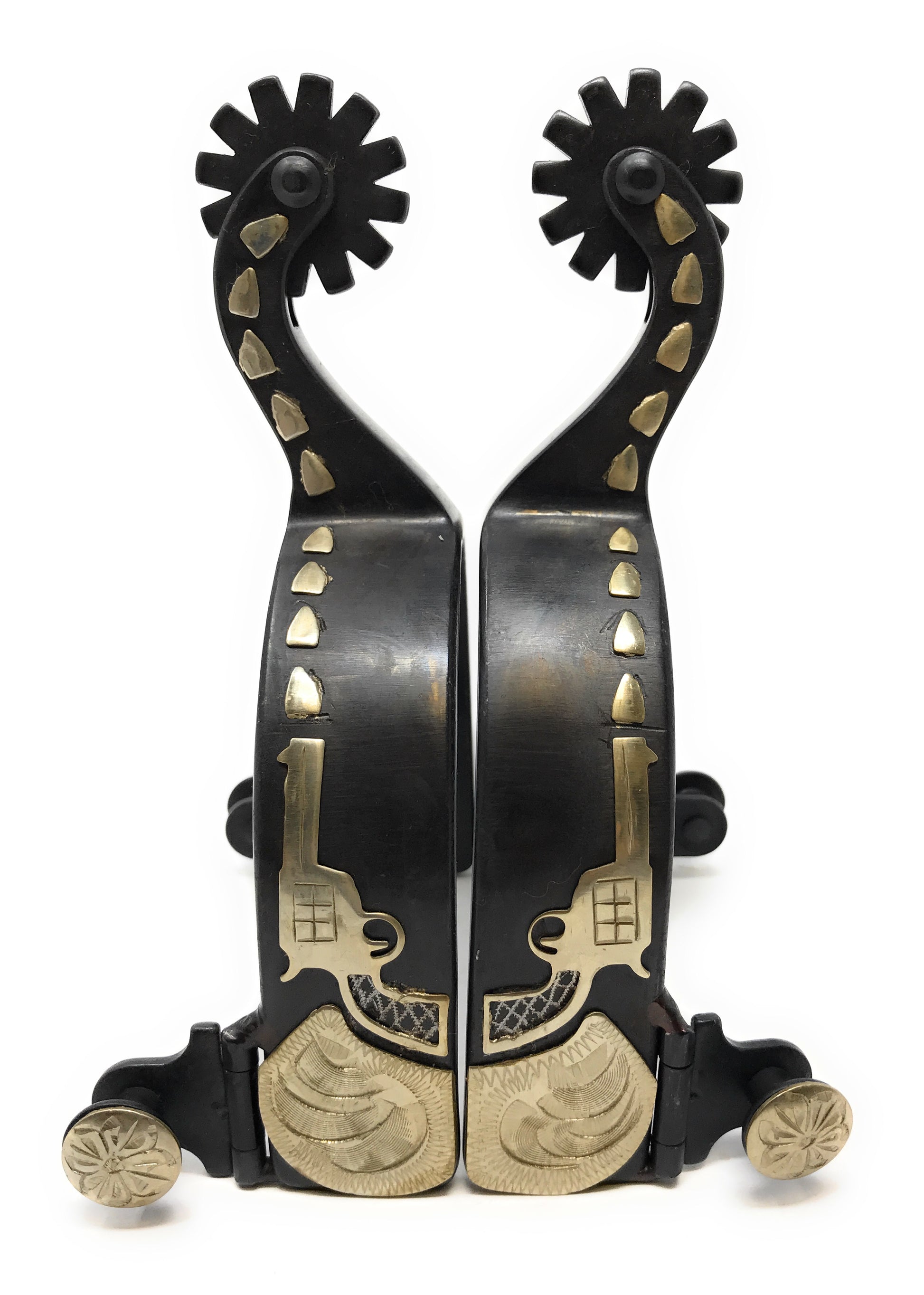 AJ TAck Antique Brown Revolver Spurs - Mens