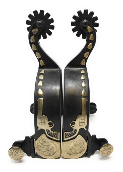 AJ TAck Antique Brown Revolver Spurs - Mens