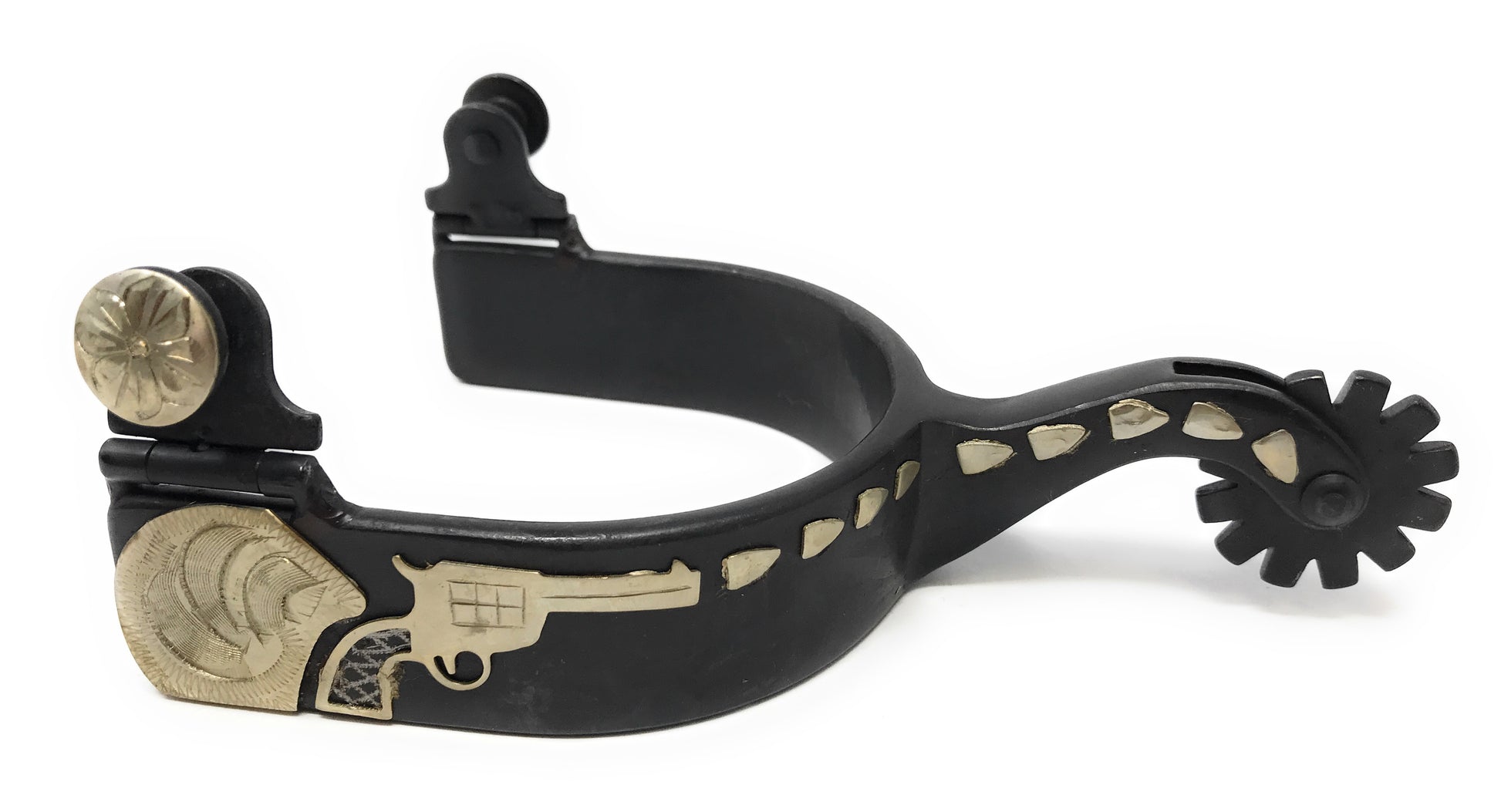 AJ TAck Antique Brown Revolver Spurs - Mens