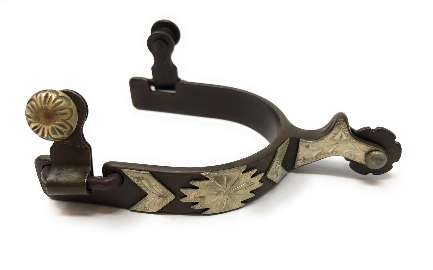 AJ Tack Antique Brown Southwest Engraved Spurs - Mens