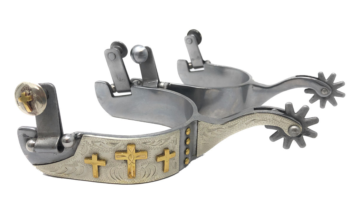 AJ Tack Sweet Iron Triple Cross Spurs - Mens