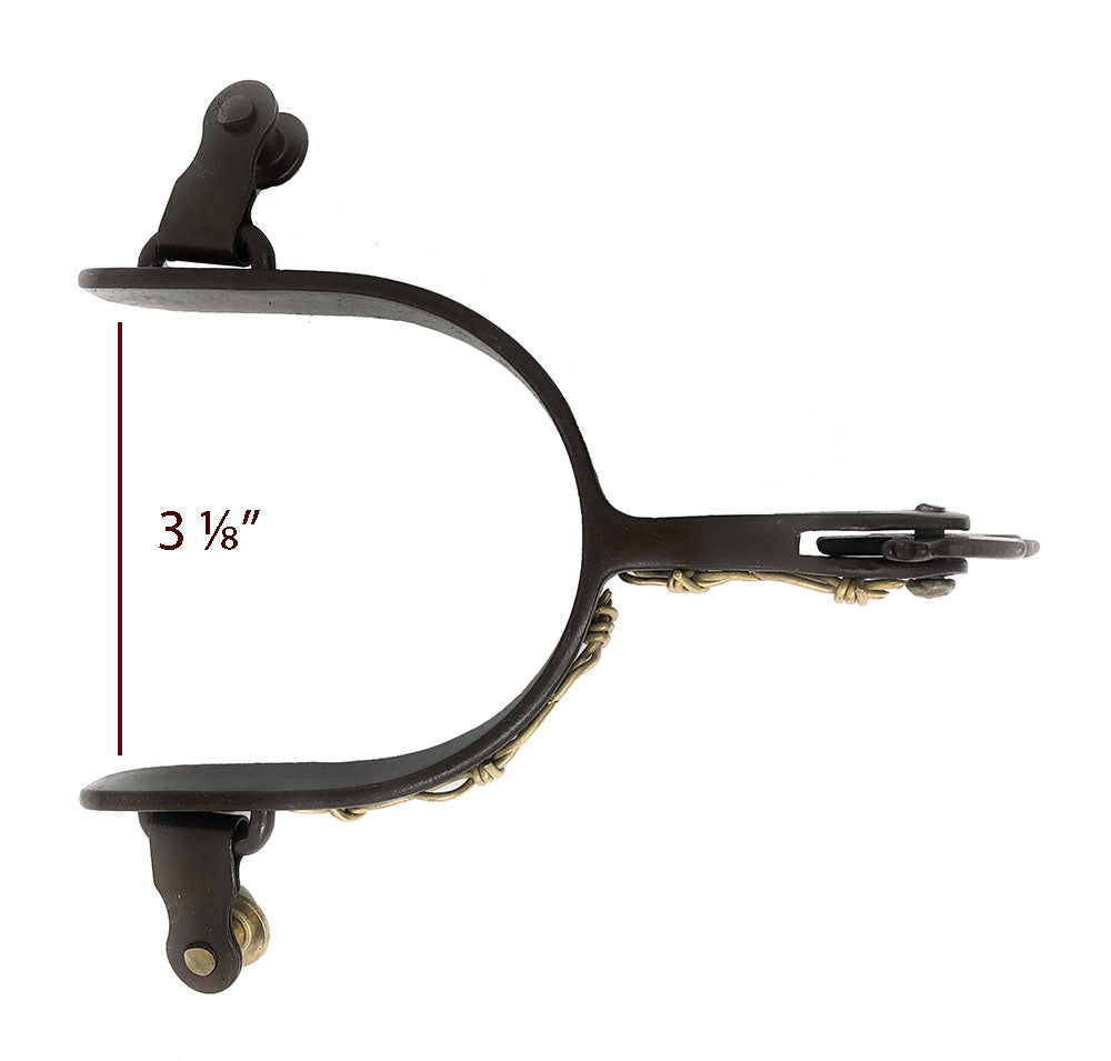 AJ Tack Antique Brown Longhorn and Barbwire Spurs - Mens