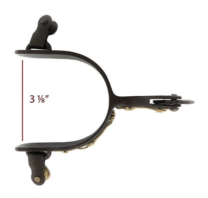 AJ Tack Antique Brown Longhorn and Barbwire Spurs - Mens